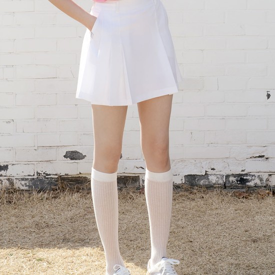 에센셜 플리츠 스커트 WH