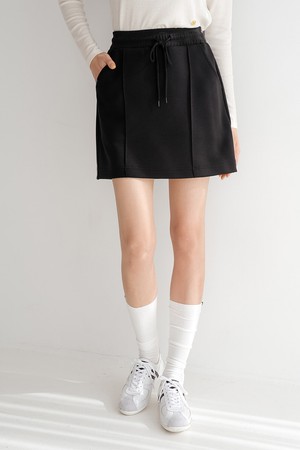 쿠션 A라인 스커트 BK_BLACK-a