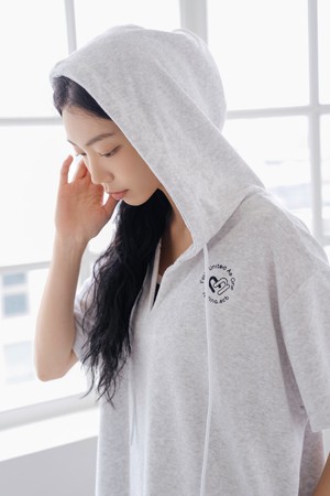 테리 후드 원피스 M/GY