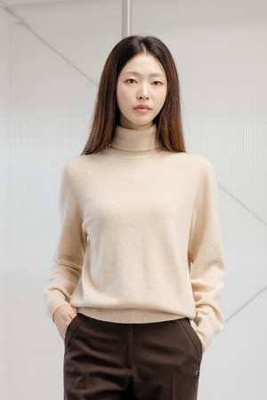 캐시미어100 풀오버 L/BG