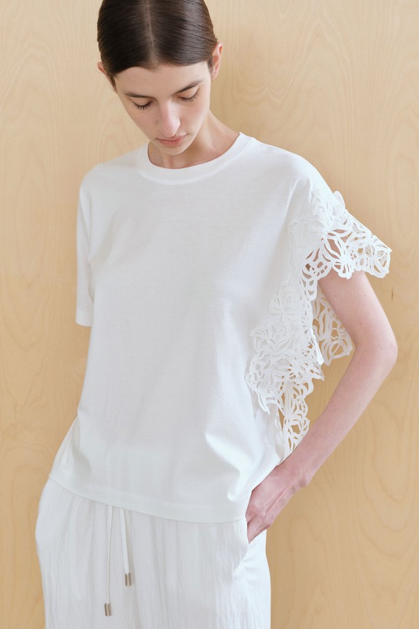 WHEN WE WILL - 반소매 티셔츠 - 실켓 레이스 티 (3컬러)