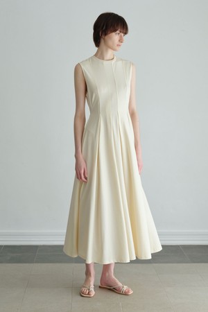 ★ADAUL★ Jelli shirring choker long dress ivory ADAUL] Jelli shirring choker long dress - white