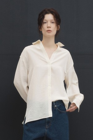 링클 새틴 셔츠