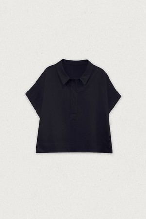 네모 실켓 카라 반팔티