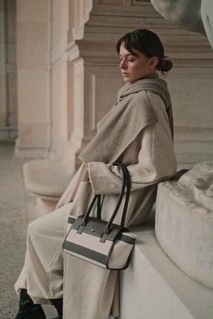 Luna Shoulder Bag _Ivory+Brown_BROWN-a