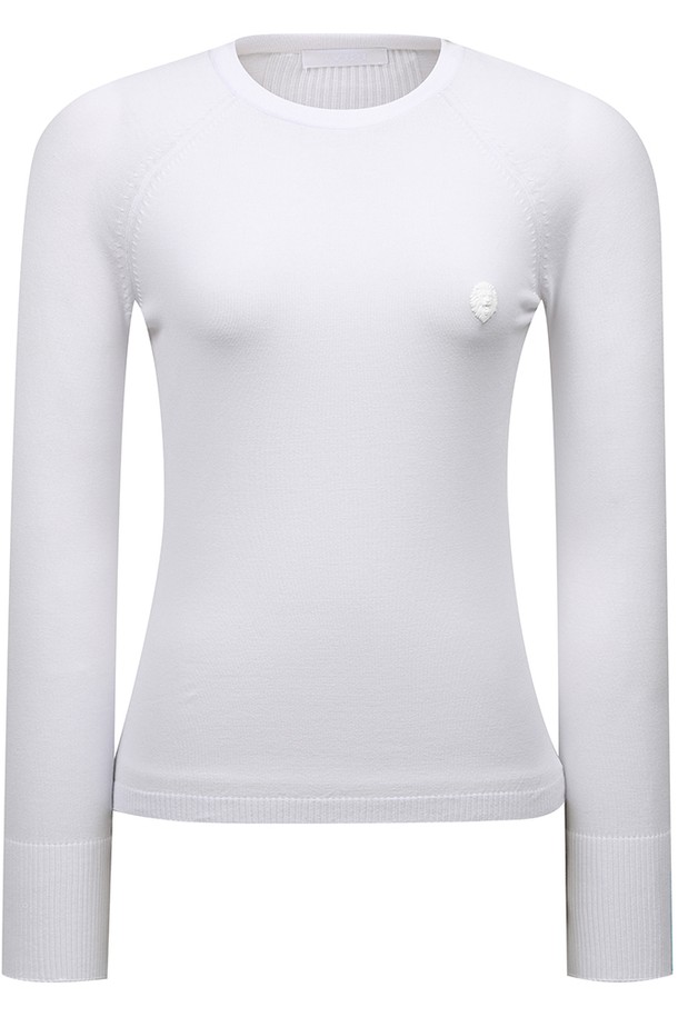 V12 - 긴소매 티셔츠 - WOMEN RAGLAN KNIT_V21C1SR117_WH