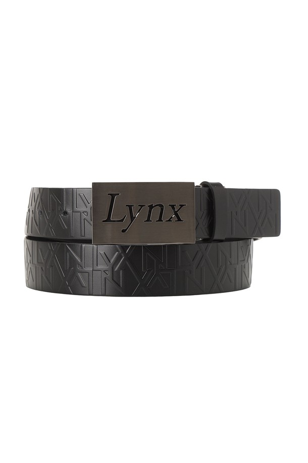 LYNX - 벨트 - 남성 링스 워딩로고 패턴 벨트 L11C1BT802_BK