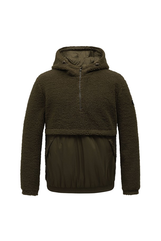 LYNX - 긴팔 티셔츠 / 후디 - 남성 뽀글이소재 후드티셔츠 L11C3TH018_BR