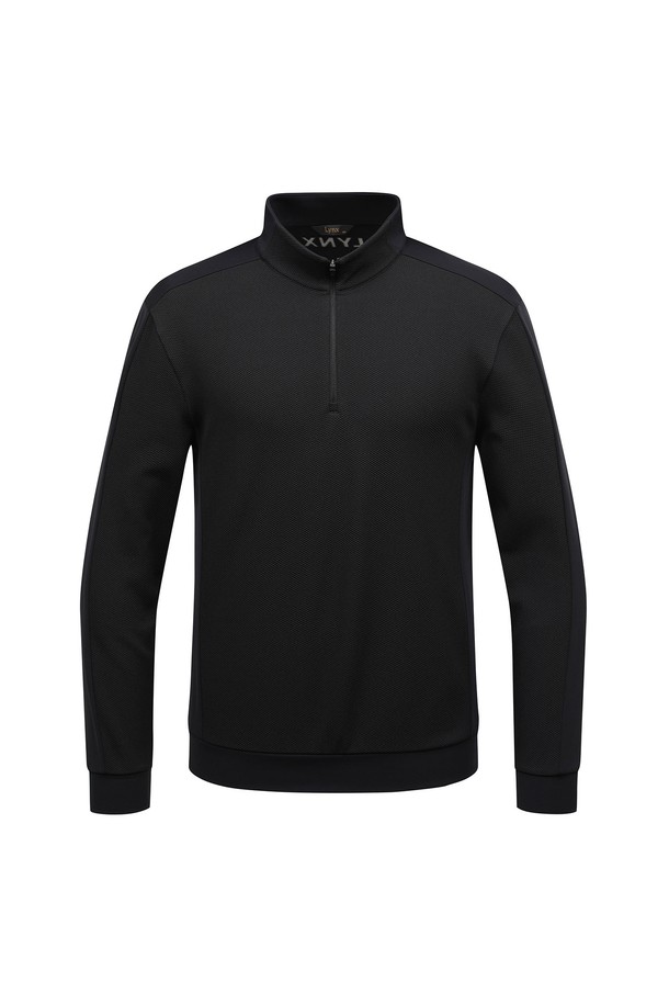 LYNX - 긴팔 티셔츠 / 후디 - 남성 후리스 소재믹스 L11C3TH016_BK