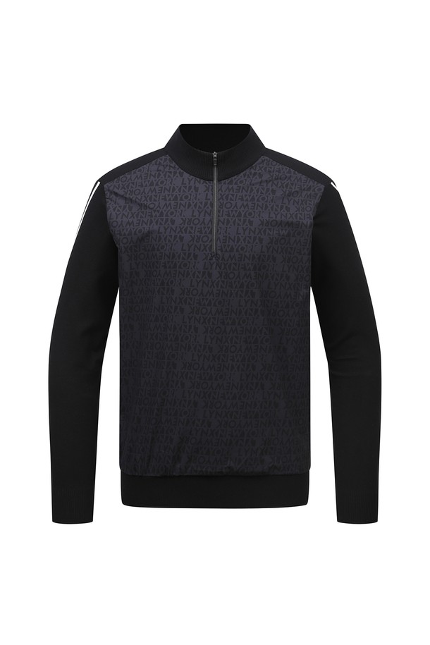 남성용 앞판 우븐 배색 포인트 반집업 스웨터 L11C3SN110_BK입니다. 스포티한 스타일과 미니멀한 디자인을 결합하여 골프룩으로 활용하기 좋습니다. 부드러운 촉감의 레이온과 폴리에스테르 혼방 소재로 제작되었으며, 중간 두께감으로 가을, 겨울 시즌에 착용하기 좋습니다. 앞판 우븐 배색 디테일과 로고 패턴이 특징이며, 신축성이 뛰어나 편안한 착용감을 제공합니다. 레귤러핏 반집업 디자인에 긴소매 기장으로, 다양한 스타일 연출이 가능합니다.
