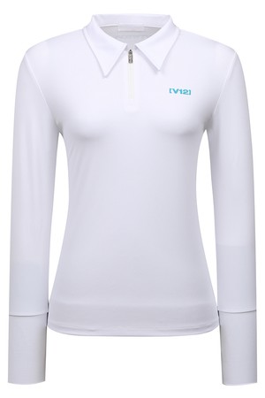 WOMEN ZIP POLO T-SHIRTS_V21C1TO013_WH