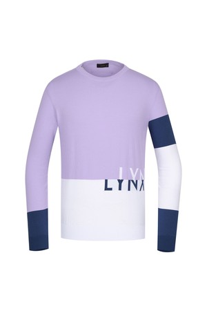 남성 컬러 배색 라운드 넥 긴팔 니트 L11C1SR104_VO