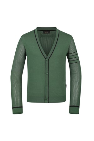 남성 조직 포인트 V넥 스웨터 가디건 L11C1SD132_KH