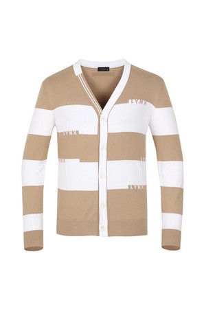 남성 스트라이프 배색 V넥 가디건 L11C1SD131_BG