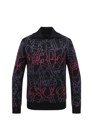 남성 스페이스 얀 로고 방풍 스웨터 L11C4SN123_BK