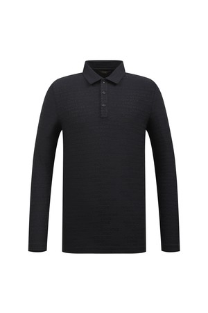 남성 자카드 소재 요꼬에리 티 L11C3TO013_BK