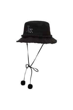 여성 스웨이드 뽀글이배색 벙거지 L21C4CP669_BK