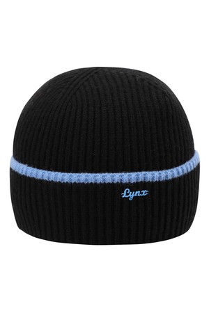 여성 핀배색 골지 비니 L21C4CP673_BK