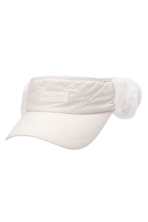 여성 다이아 퀼팅 퍼귀달이 바이저 L21C4CP666_IV