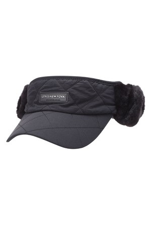 여성 다이아 퀼팅 퍼귀달이 바이저 L21C4CP666_BK