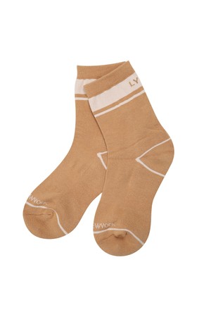 여성 화이트 띠배색 중목 양말 L21C3SC752_BG