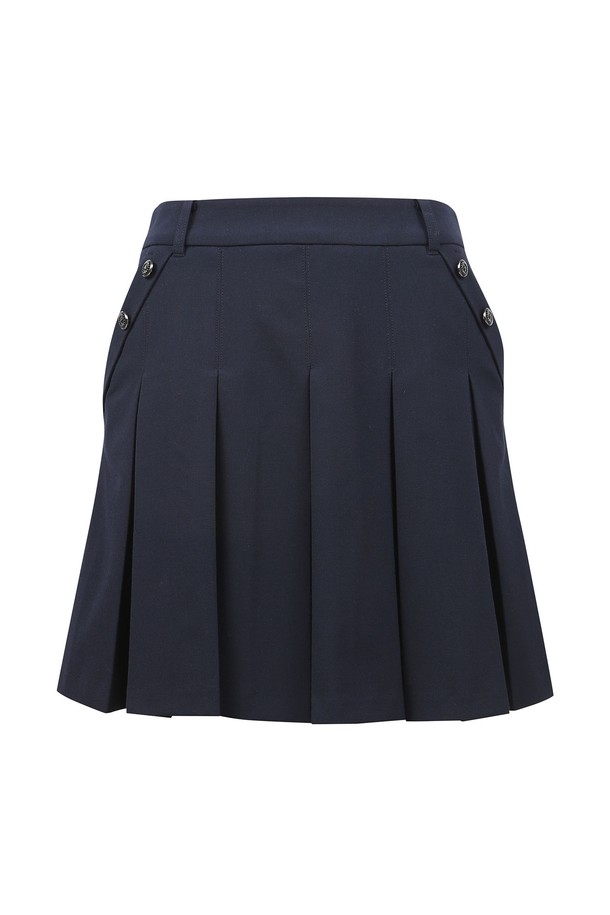 네이비 컬러의 여성 플리츠 스커트입니다. 골프룩 스타일을 위한 클래식하고 미니멀한 디자인으로, 사계절 착용 가능합니다. 폴리에스테르, 레이온, 폴리우레탄 혼방 소재로 제작되었으며, 중간 두께감의 전체 플리츠 구조와 체크 패턴이 특징입니다. 앞면 다트 디테일과 신축성 있는 소재로 편안한 착용감을 선사하며, 비침 방지를 위한 안감이 있습니다.
