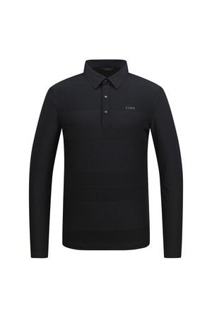 남성 사선 자카드 포인트 티셔츠 L11D3TO302_BK