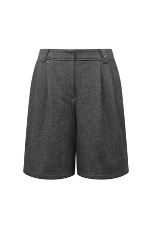 여성 글렌체크 투턱 하프 팬츠 L21D3PM155_DG