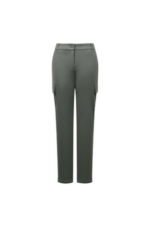 여성 트윌조직감 조거핏 팬츠 L21D3PF252_DG