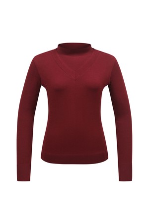 여성 이중에리 풀오버 스웨터 L21D3SR351_WN