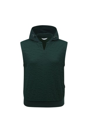 여성 꽃 자카드 후드 티베스트 L21D3TF288_GN