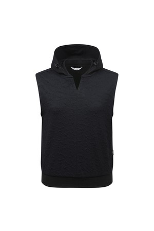 여성 꽃 자카드 후드 티베스트 L21D3TF288_BK