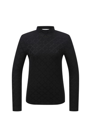 여성 다이아 펄 사선체크 모크넥 L21D3TI152_BK