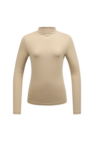 여성 뒤 단추 포인트 모크넥 L21D3TI151_BG