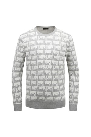 남성 스페이스 로고 자카드 스웨터 L11D3SR321_GY