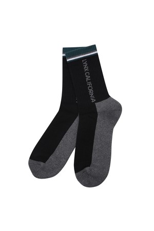 남성 골프 로고 컬러배색 중목 양말 L11D3SC202_BK