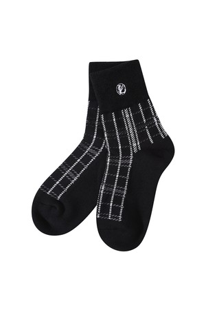 여성 타운 패턴 중목 양말 L21D3SC152_BK