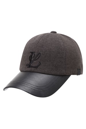 남성 헤링본 레더 배색 육쪽캡 L11D3CP105_BK