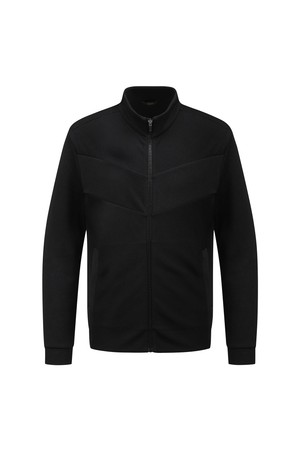 남성 사선 누빔지 풀오픈 집업 L11D3TF305_BK