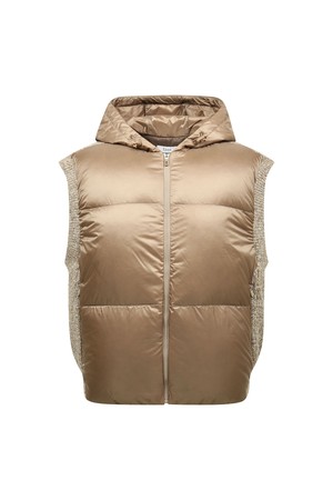 여성 다운 하이브리드 후드 베스트 L21D4SV161_BG