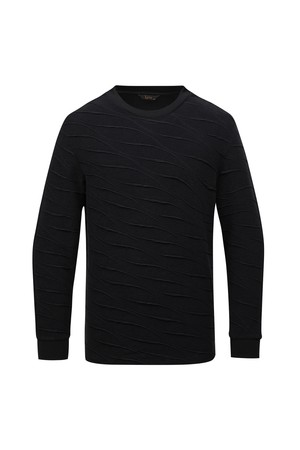 남성 조직감 소재 맨투맨 티셔츠 L11D1TR104_BK_BLACK-a