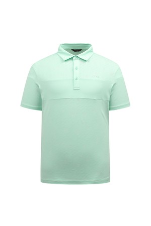 남성 로고 퍼즐 메쉬 자카드 카라 반팔 티셔츠 L11D2TO208_MT_GREEN-a