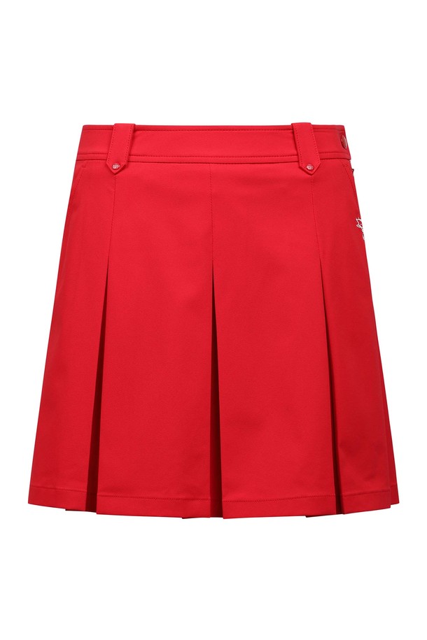 **[25FW] 여성 플리츠 하프밴딩 큐롯 L21E3PC271_RE**는 가을/겨울 시즌, 스포티한 스타일을 연출할 수 있는 여성용 '큐롯'입니다. 레드 컬러의 무지 디자인으로, 골프룩에 적합하게 제작되었습니다. 하프밴딩 디테일과 플리츠 치마핏이 편안함과 활동성을 제공합니다. 큐롯스커트 타입으로, 스포티한 스타일을 선호하는 여성 고객에게 적합합니다.
