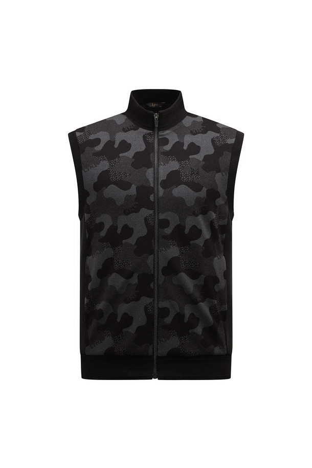 [25FW] 남성 카모 패턴 자카드 소재 오픈형 베스트 L11E3TF313_BK는 남성 골프룩을 위한 스포티한 스타일의 베스트입니다. 가을, 겨울 시즌에 적합하며, 블랙 컬러의 레귤러 핏으로 제작되었습니다. 하이넥 디자인과 민소매 스타일, 오픈형 여밈 방식이 특징이며, 부드러운 촉감의 자카드 소재와 신축성이 뛰어난 폴리에스테르 및 폴리우레탄 혼방으로 제작되었습니다. 카모 패턴이 돋보이며, 안감이 있어 보온성을 높였습니다.
