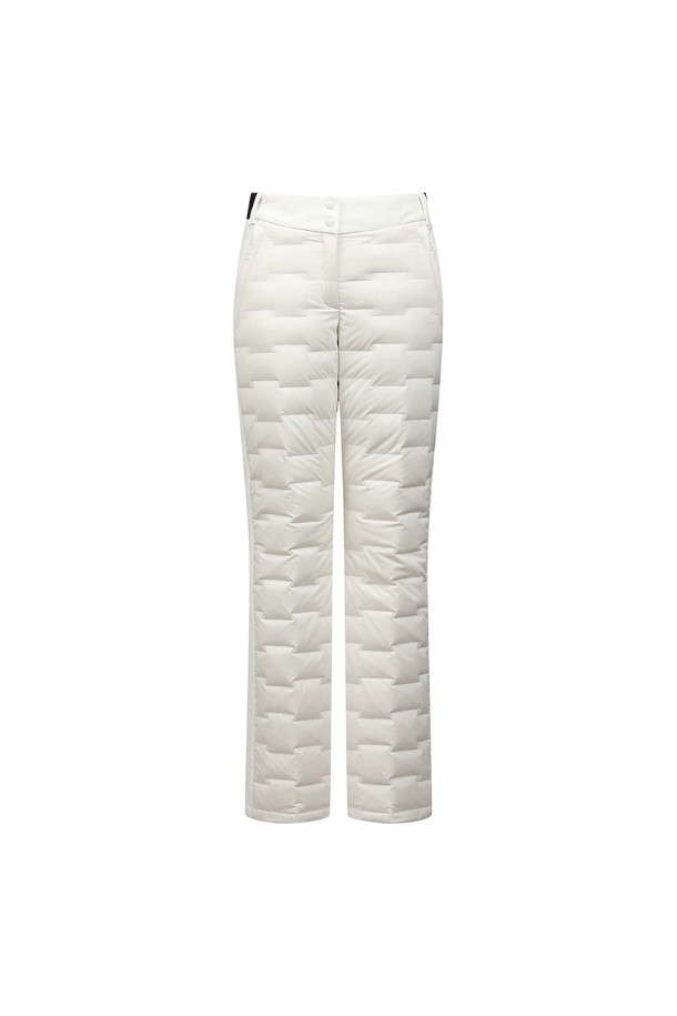 [베이직라인] 여성 저지배색 다운 팬츠 L22E4PT075_WH는 겨울 골프룩을 위한 여성용 다운 팬츠입니다. 무지 스타일의 레귤러핏 긴바지로, 폴리에스터, 나일론, 폴리우레탄 혼방 소재에 오리 솜털과 깃털을 충전재로 사용하여 뛰어난 보온성을 제공합니다. 전판 투브 원단과 사이드 저지 배색 디자인이 특징이며, 밴딩 처리로 편안한 착용감을 선사합니다. 미니멀하고 클래식한 스타일로 다양한 골프웨어와 매치하기 좋습니다.
