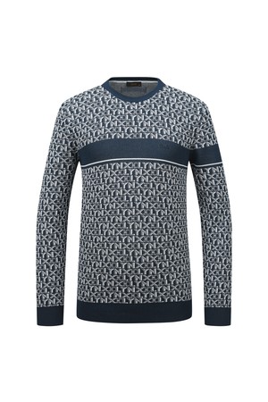 남성 로고 패턴 라운드 스웨터 L11E1SR322_TQ