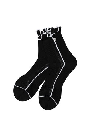 여성 라이닝 메쉬 중목 양말 L21E1SC253_BK