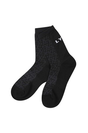 [25FW] 남성 자카드 중목 양말 L11E3SC301_BK