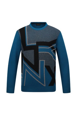 [25FW] 남성 로고 자카드 라운드 니트 L11E3SR322_TQ