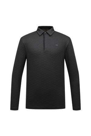 [25FW] 남성 로고 패턴 코트나 소재 카라 티셔츠 L11E3TO211_BK